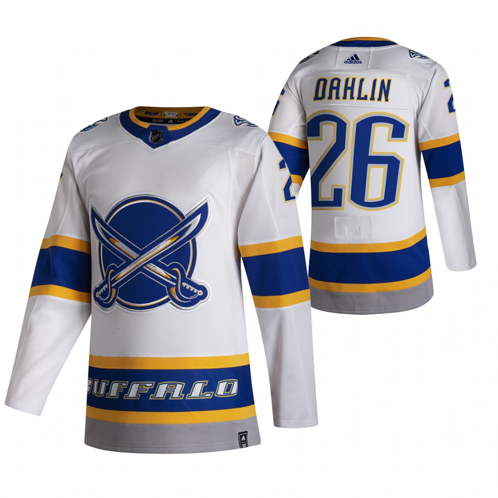 2021 Adidias Buffalo Sabres 26 Rasmus Dahlin White Men Reverse Retro Alternate NHL Jersey